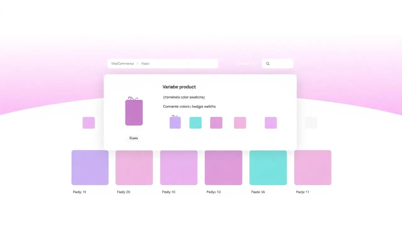 WooCommerce variable product page with color and size swatches