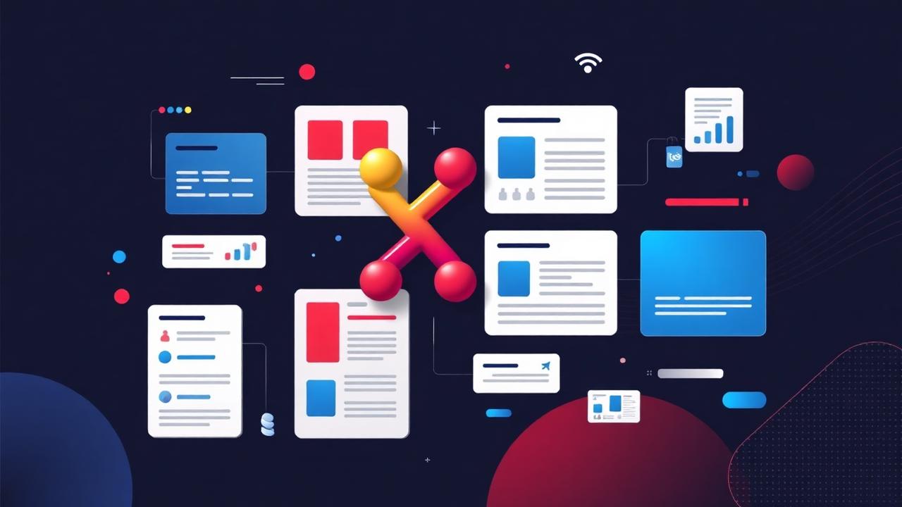 Joomla CMS interface with articles and modules